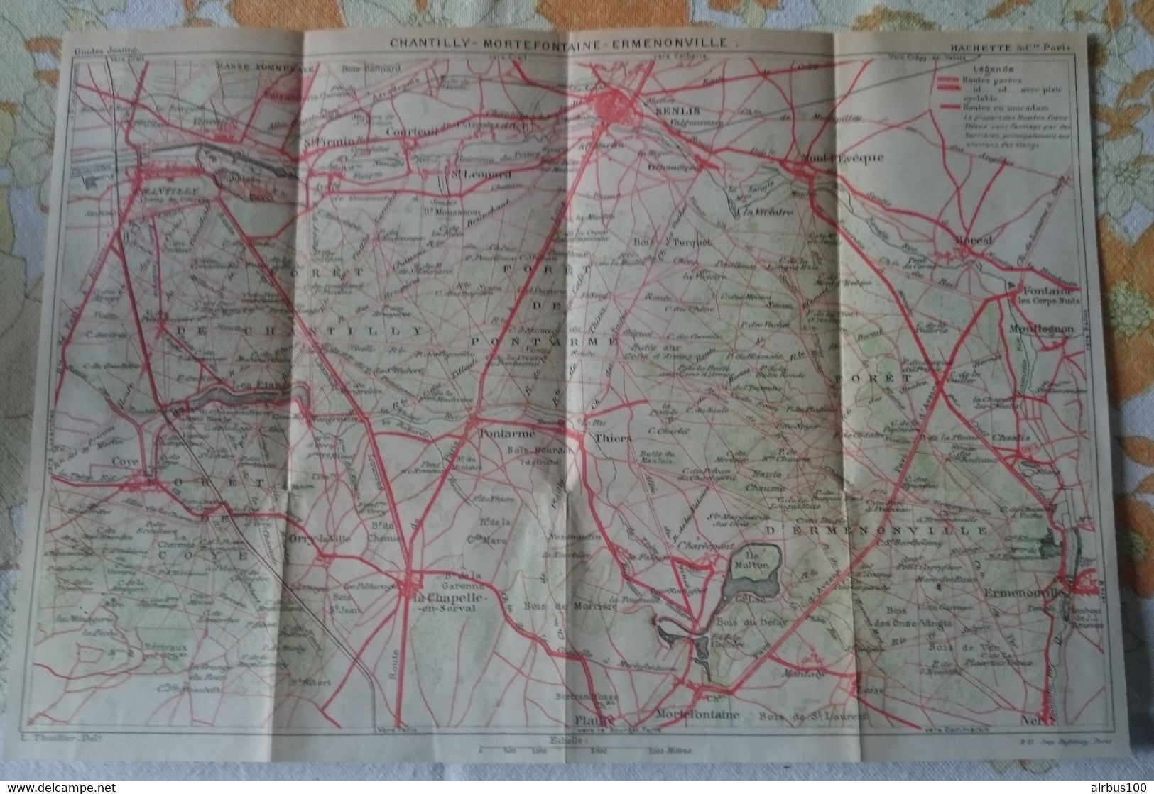 CARTE PLAN 1911 - 21,5 X 31 Cm - OISE - CHANTILLY MORTEFONTAINE ERMENONVILLE SENLIS PLAILLY COYE - Cartes Topographiques