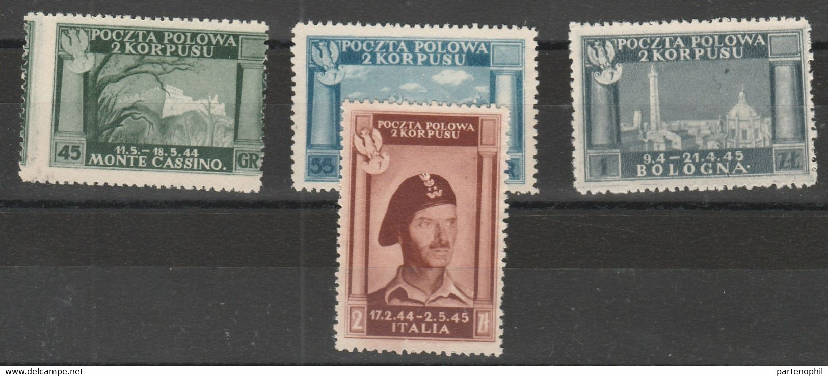 Corpo Polacco  235 - Vittorie Polacche N. 5/8. Cert. Biondi Cat. € 700,00. SPL - 1946-47 Corpo Polacco Period