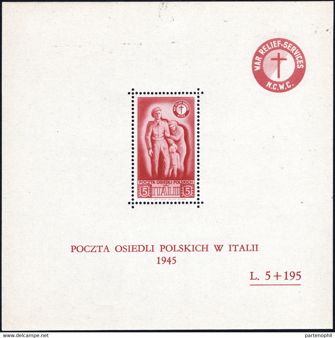 Corpo Polacco  236 - 1946 - Soccorso Stradale I Tre Foglietti N. 2/4. Cert. I.C. Cat. € 600,00. SPL. - 1946-47 Corpo Polacco Periode