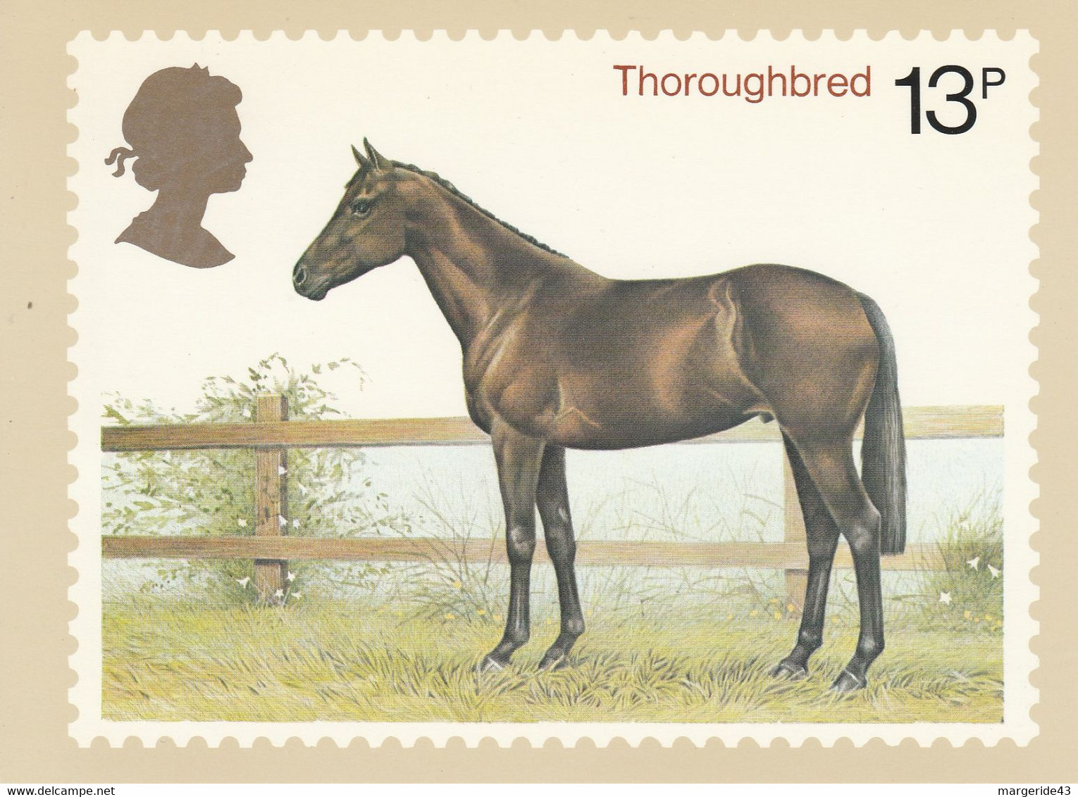 GB TIMBRE CHEVAL THOROUGHBRED 13 P - Stamps (pictures)