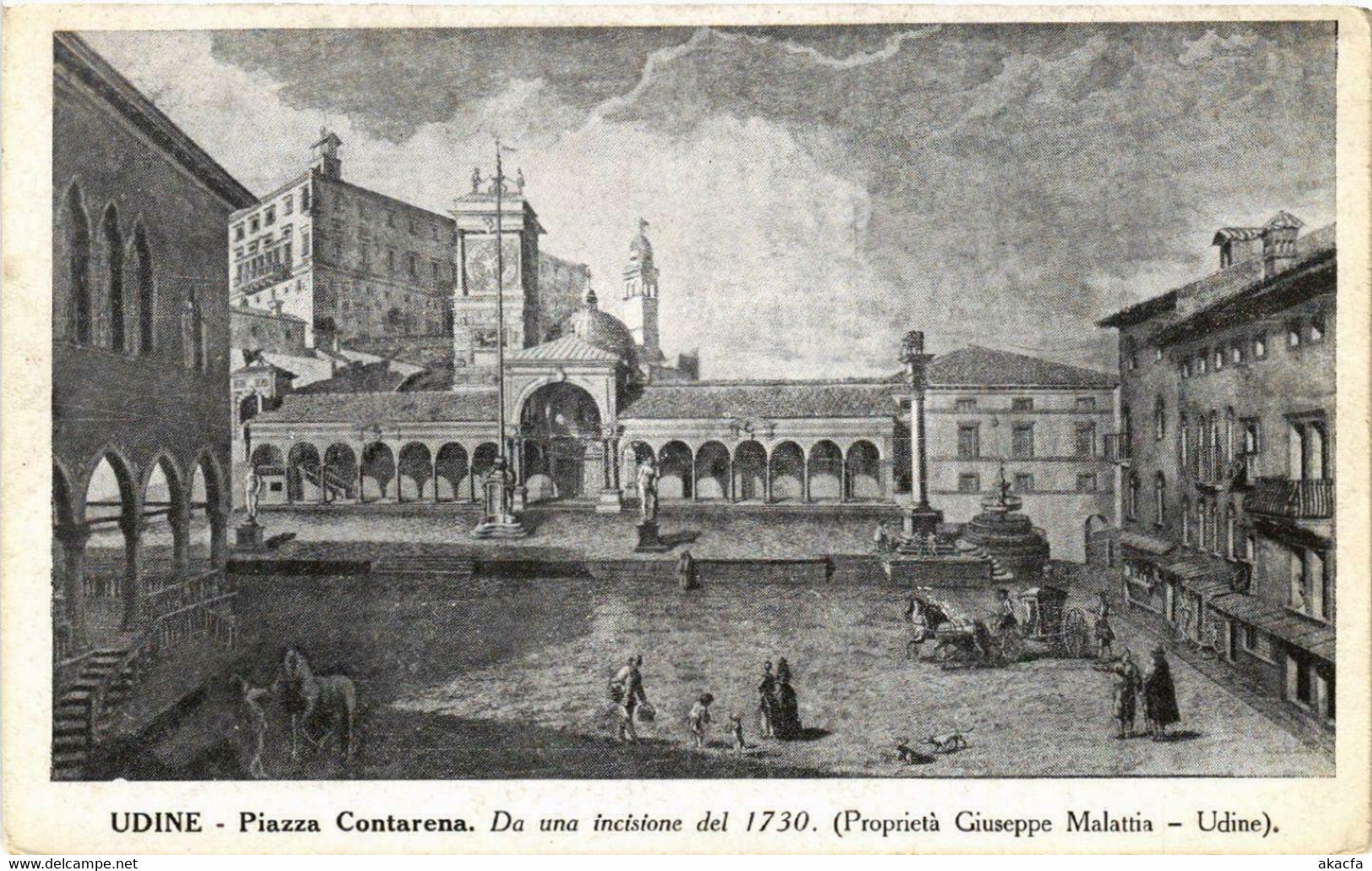 CPA AK UDINE Piazza Contarena. Da Una Incisione Del 1730 ITALY (397498) - Udine