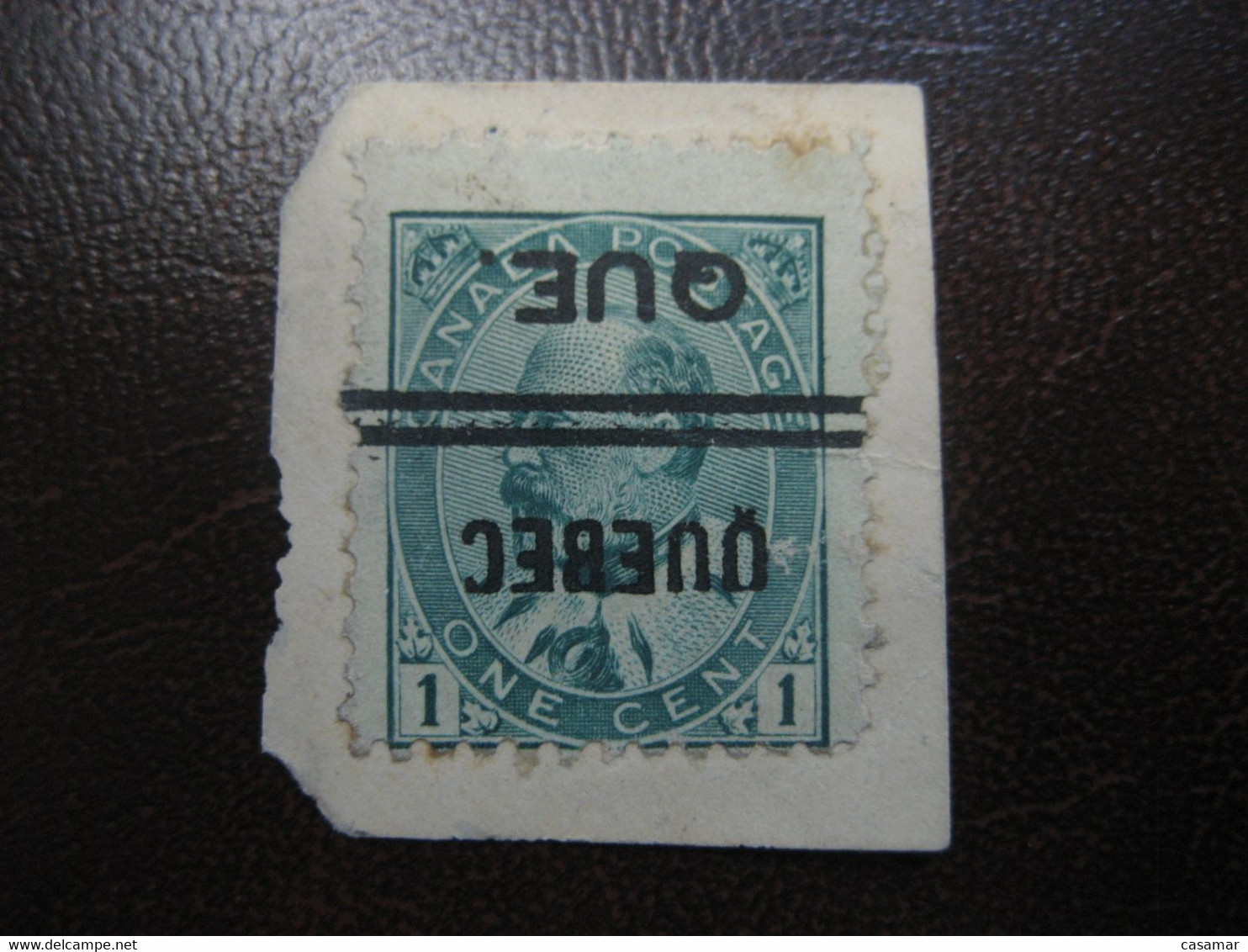 QUEBEC Inverted Overprinted 1c Stamp On Piece Canada - Voorafgestempeld