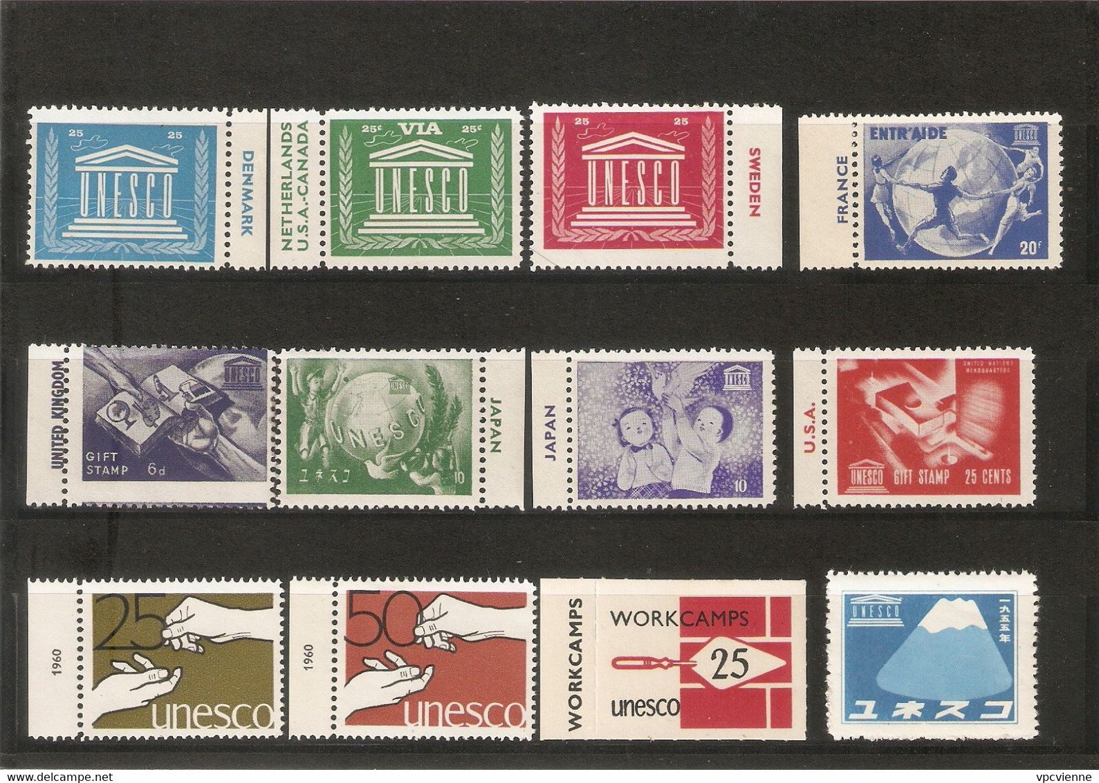 UNESCO . LOT DE 27 VIGNETTES DIVERS PAYS . NEUF SANS CHARNIERE . - UNESCO