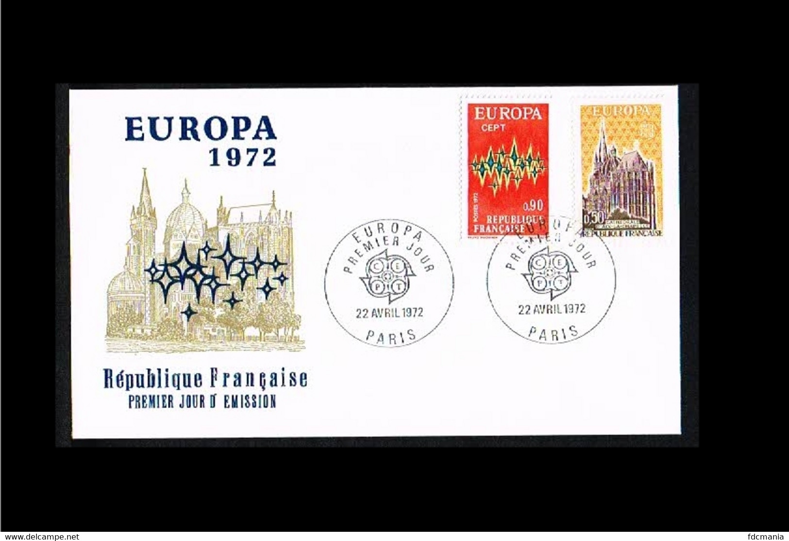 1972 - Europe CEPT FDC France - Cancel Paris [TT070] - 1972