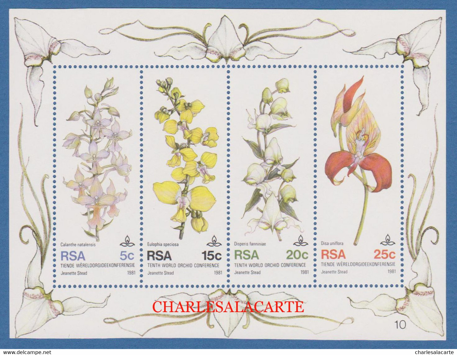 SOUTH AFRICA  1981  ORCHIDS FLOWER CONVENTION  M.S. S.G. MS 502  U.M. - Blocs-feuillets