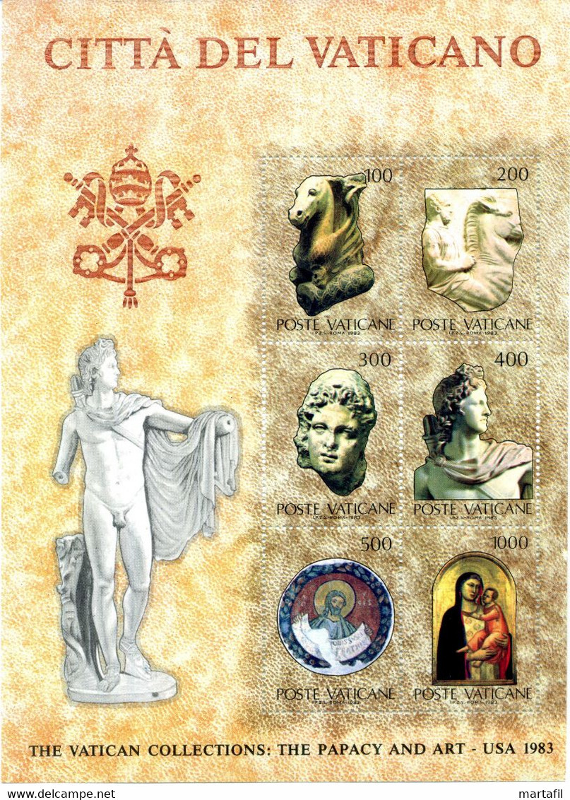 1983 VATICANO BF 6 MNH ** Collezioni Vaticane D'arte Negli Stati Uniti - Blocchi E Foglietti