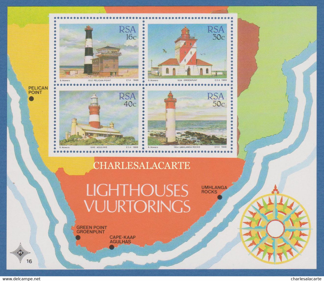 SOUTH AFRICA  1988  LIGHTHOUSES  M.S. S.G. MS 653  U.M. - Hojas Bloque