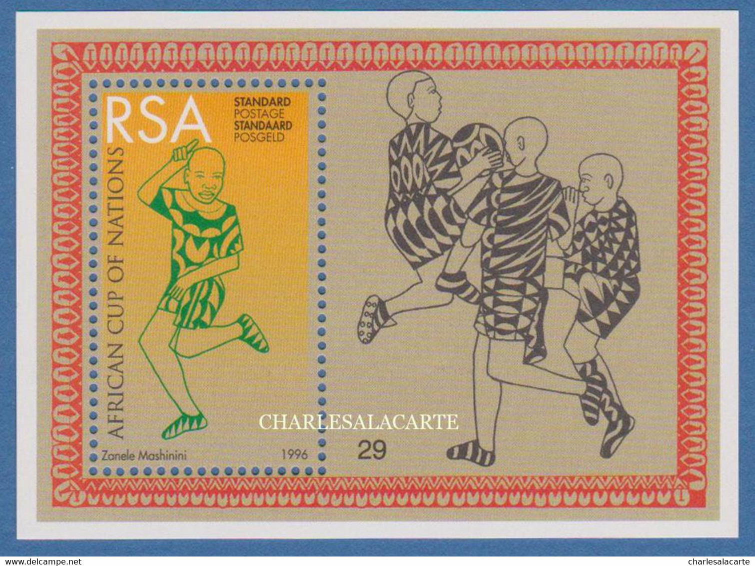 SOUTH AFRICA  1996  AFRICAN FOOTBALL CUP  M.S. S.G. MS 903  U.M. - Blocks & Sheetlets