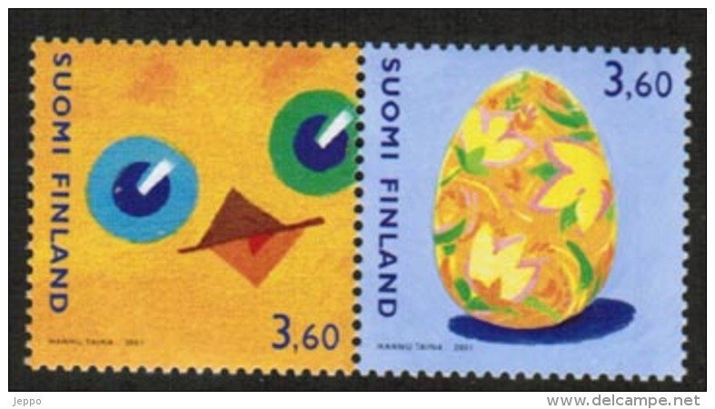 2001 Finland, Michel 1560-1 Easter Pair MNH. - Ongebruikt