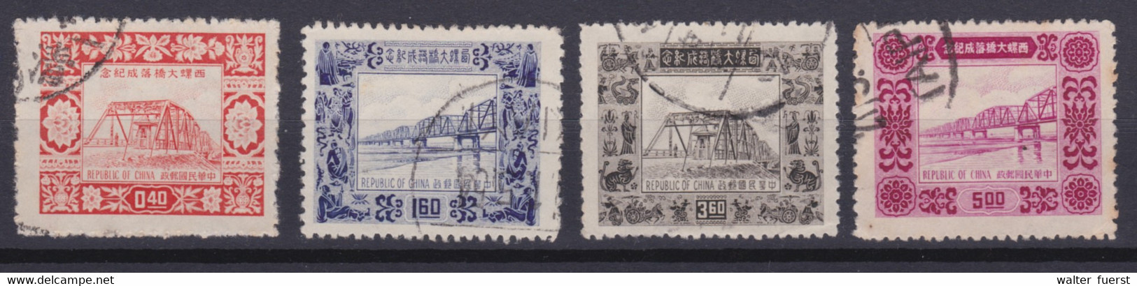 TAIWAN 1954, "Bridge Over The Cho-shui Hai", Serie Properly Tied, Never Hinged - Collezioni & Lotti