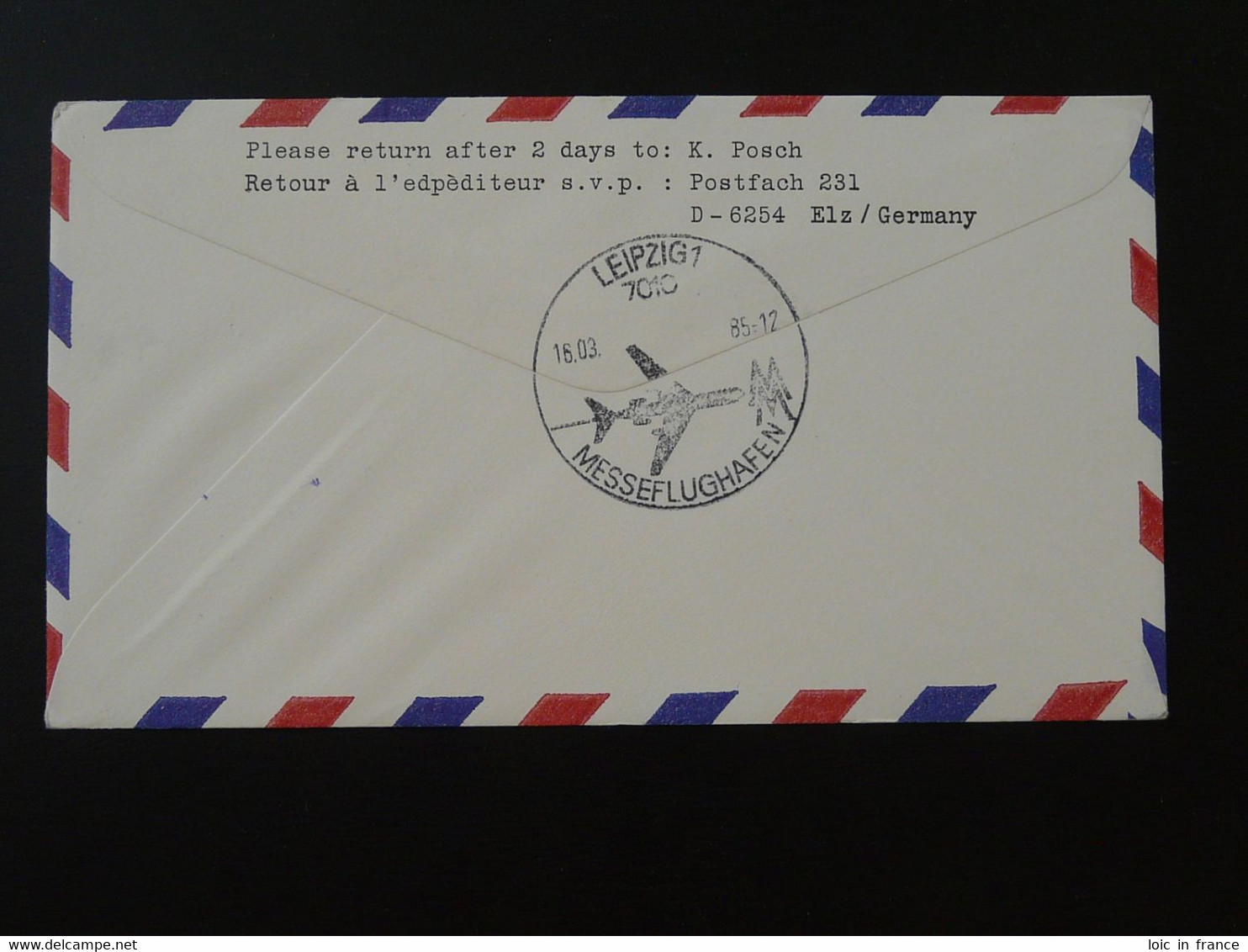 Lettre Premier Vol First Flight Cover Wien UNO --> Leipziger Messe 1985 Ref 101533 - Briefe U. Dokumente