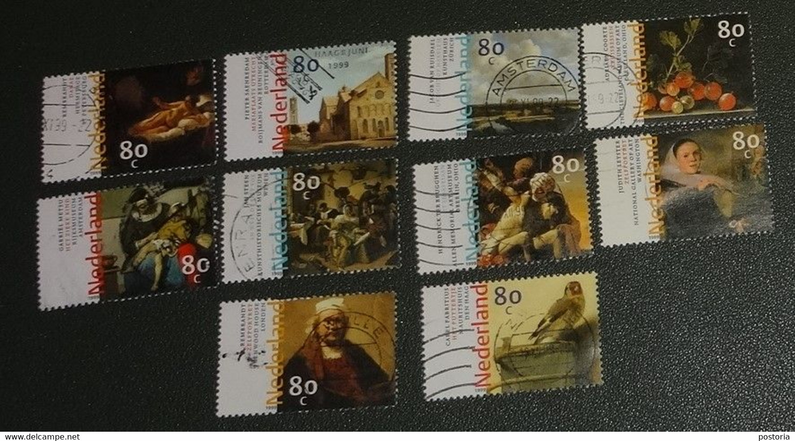 Nederland - NVPH - 1826 T/m 1835 - 1999 - Gebruikt - Cancelled -17e Eeuwse Schilderkunst - Used Stamps