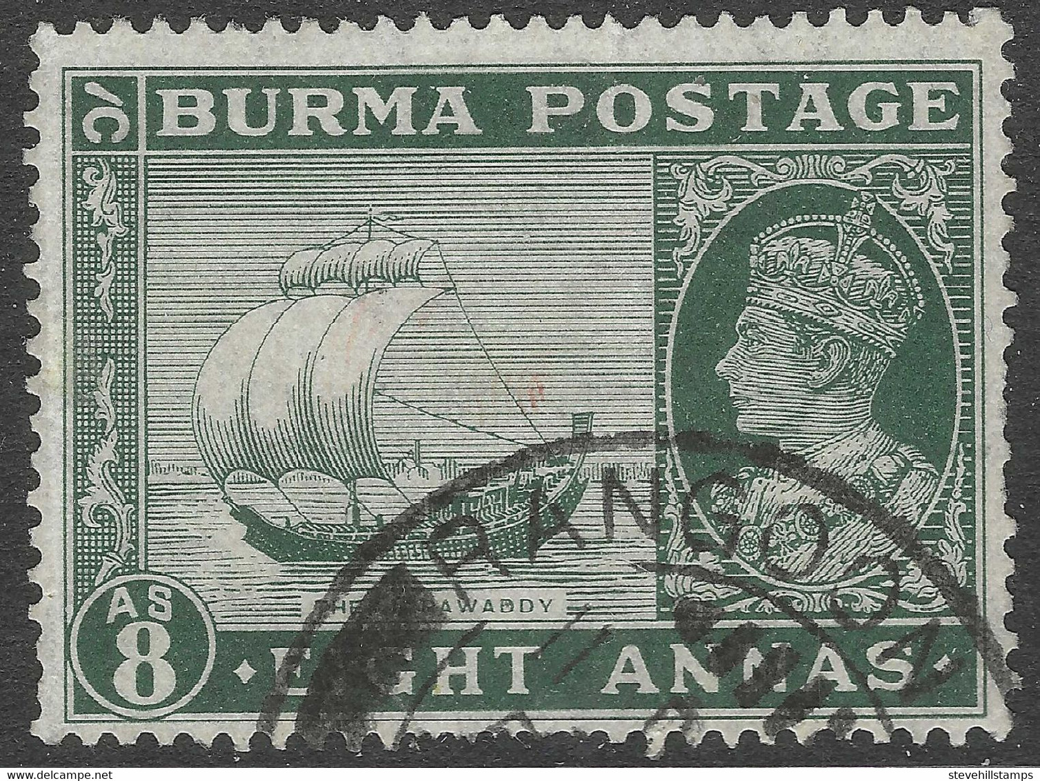 Burma. 1938-40 KGVI. 8a Used. SG 29 - Birma (...-1947)