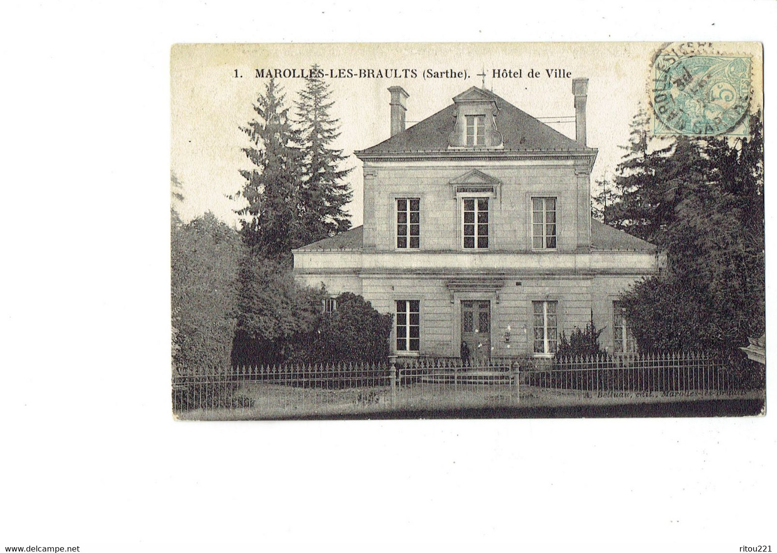 Cpa - 72 - Marolles-les-Braults - Hotel De Ville - N°1 Belluau - Marolles-les-Braults