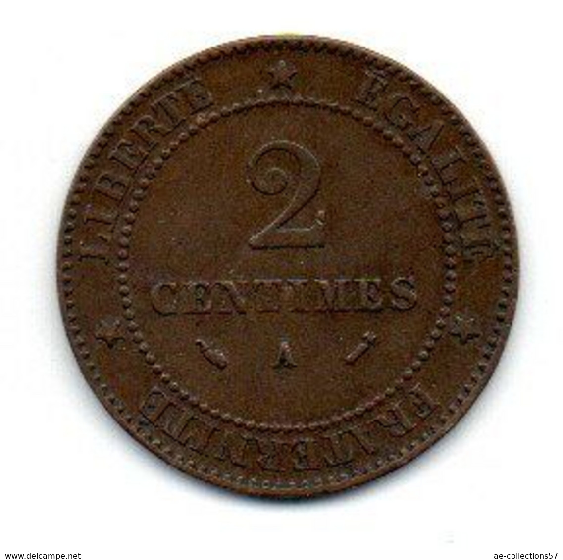 Cérès  -  2 Centimes 1882 A -  état  TTB  Rayures - Autres & Non Classés