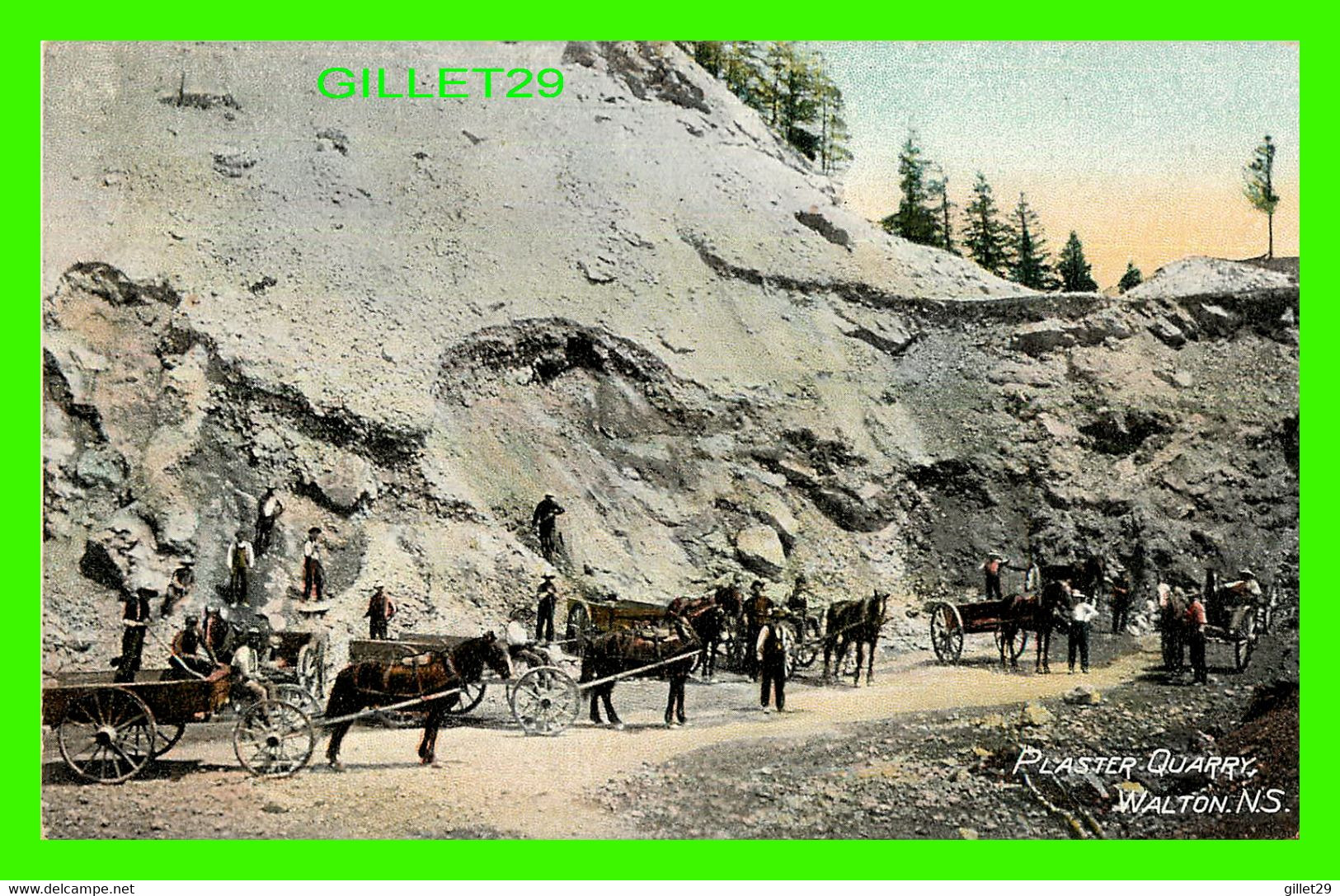 WALTON, NOVA SCOTIA - PLASTER QUARRY - ANIMATED WITH PEOPLES - TRAVEL IN 1913 -  MARITIME POST CARD CO - - Other & Unclassified