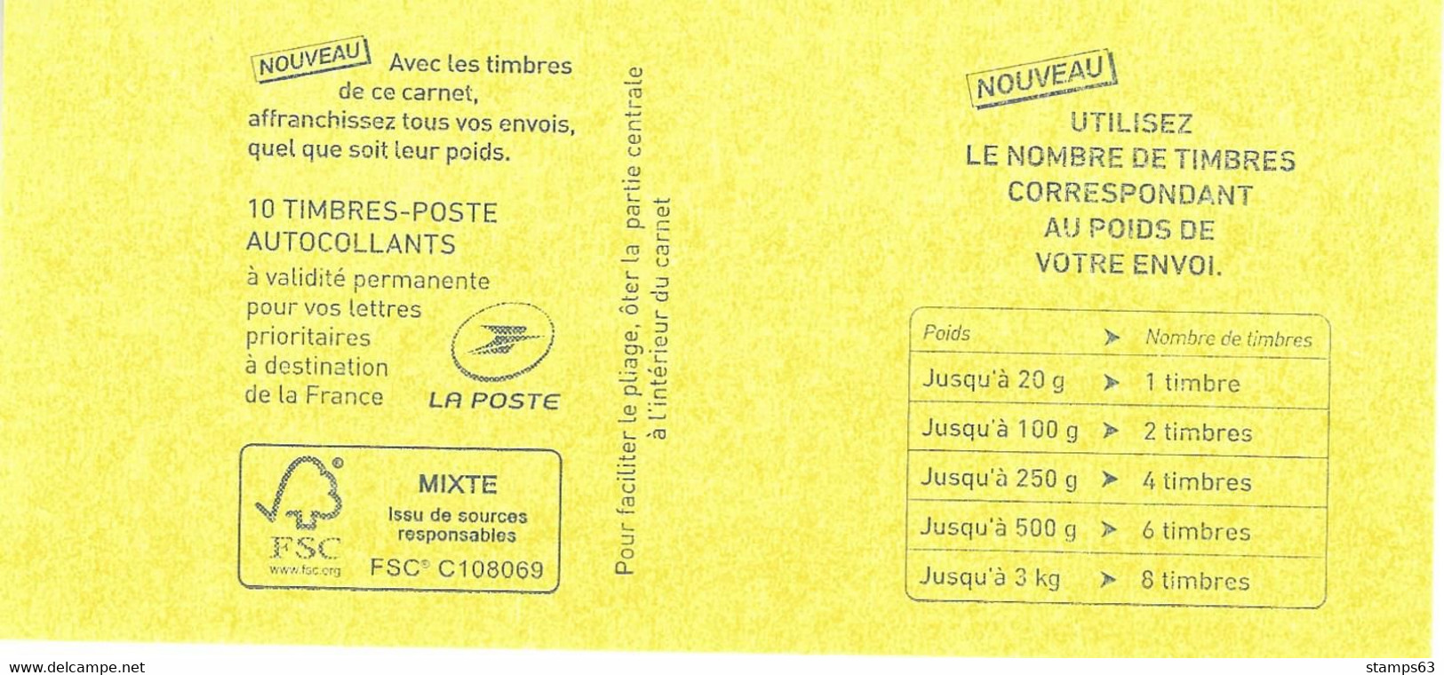 FRANCE - BOOKLET / CARNET, Yvert 1215-c2- 2015 - Marianne De Ciappa, 10x TVP Vert - Altri & Non Classificati