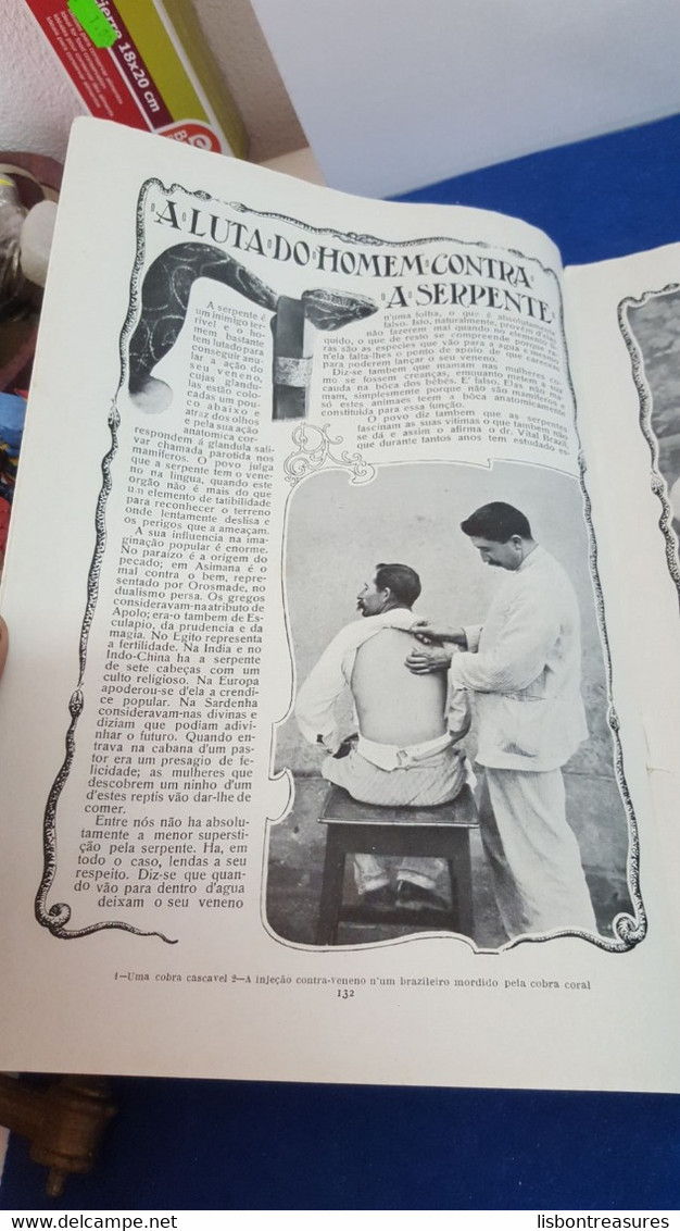 ANTIQUE PORTUGUESE MAGAZINE ILUSTRAÇÃO PORTUGUESA A ILHA DO CORVO A LUTA CONTRA A SERPENTE AND MORE 1912 - Magazines