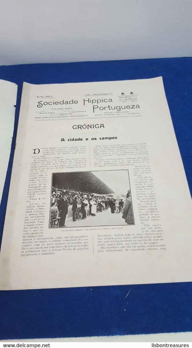 VERY RARE ANTIQUE PORTUGUESE MAGAZINE REVISTA ILUSTRADA DA SOCIEDADE HIPICA PORTUGUESA HORSES Nº49 1917 - Revistas & Periódicos