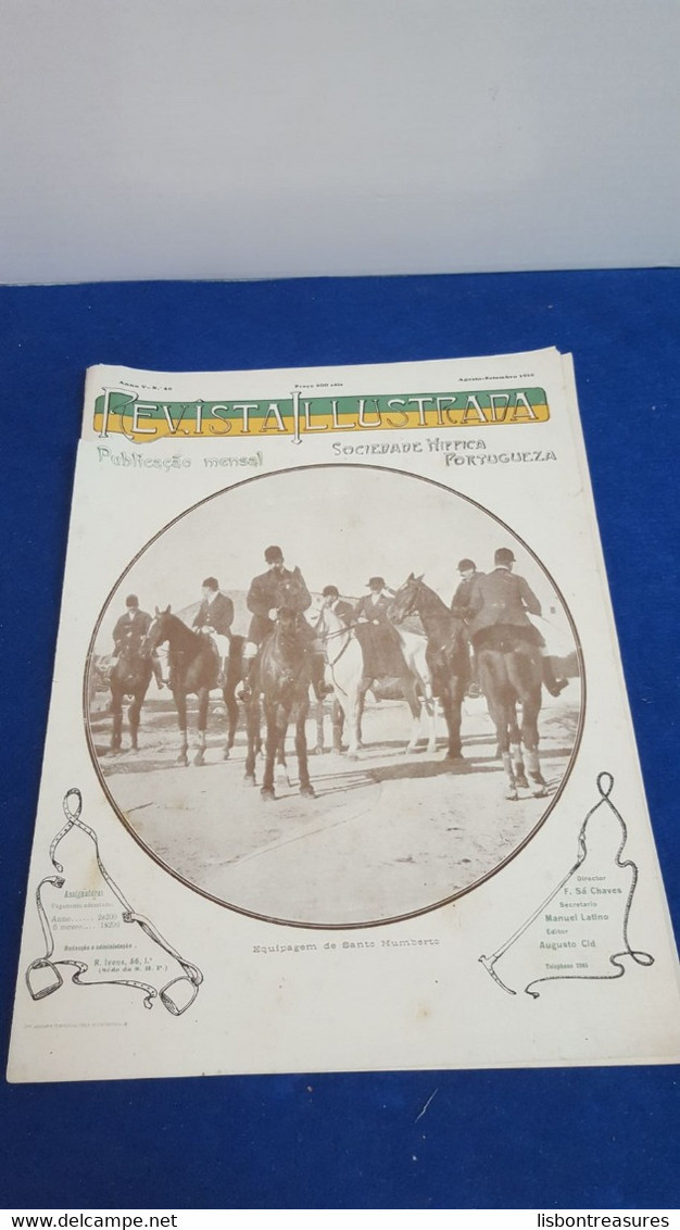 VERY RARE ANTIQUE PORTUGUESE MAGAZINE REVISTA ILUSTRADA DA SOCIEDADE HIPICA PORTUGUESA HORSES Nº46 1916 - Magazines