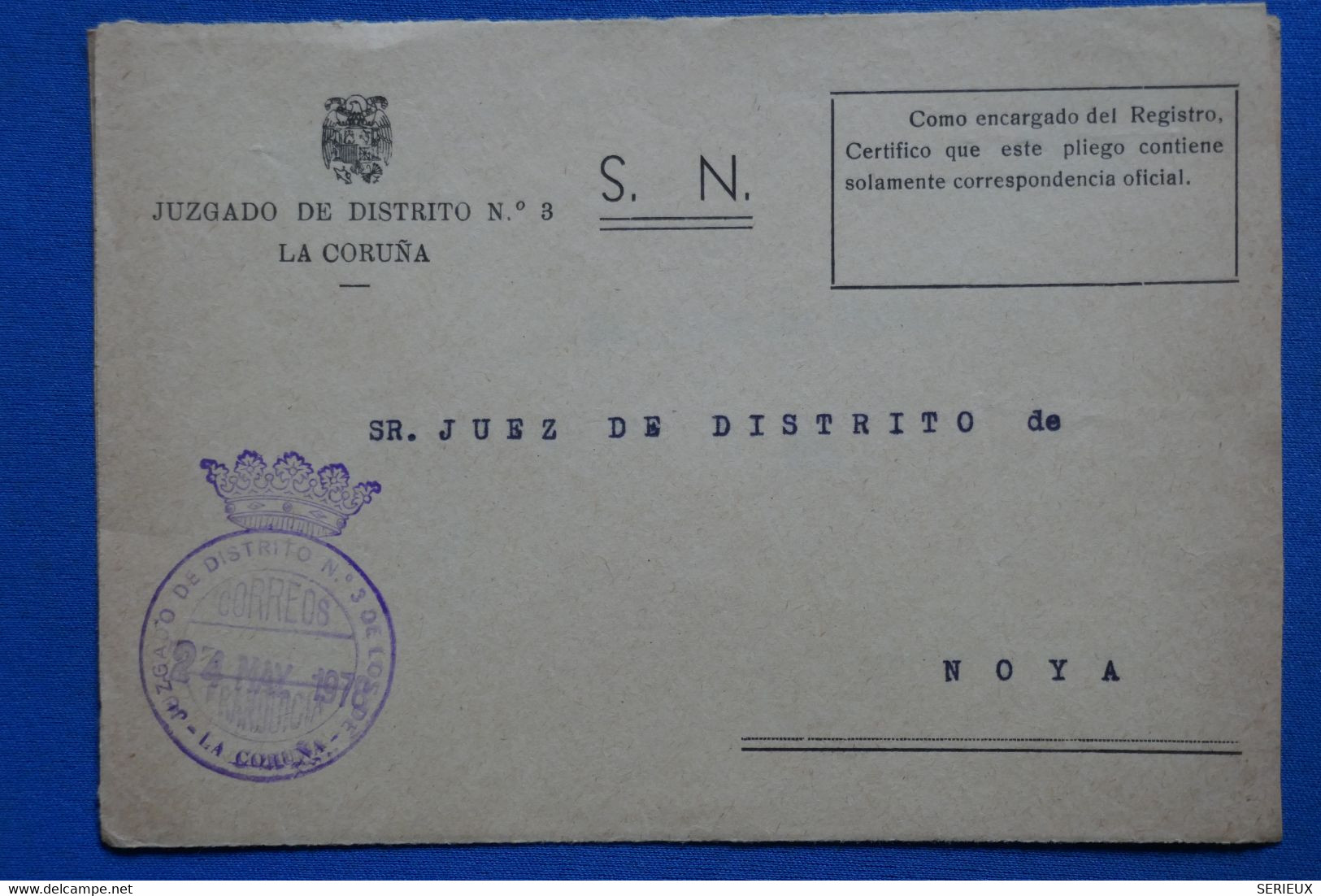 AD14 ESPAGNE   LETTRE DEVANT   1972 LA CORUNA POUR NOYA   + AFFRANCH.  PLAISANT - Lettres & Documents