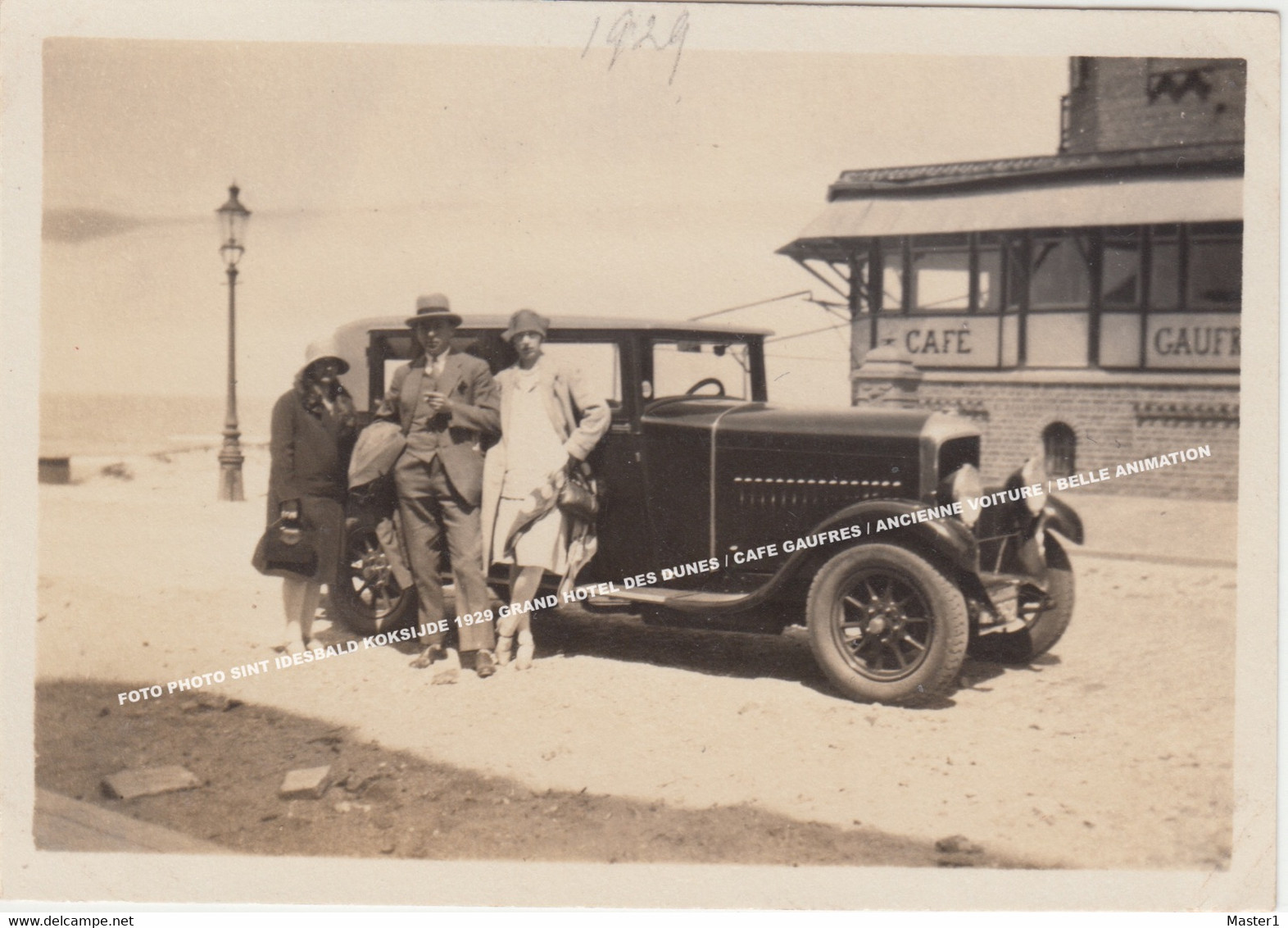 FOTO PHOTO SINT IDESBALD KOKSIJDE 1929 GRAND HOTEL DES DUNES / CAFE GAUFRES / ANCIENNE VOITURE / BELLE ANIMATION - Koksijde