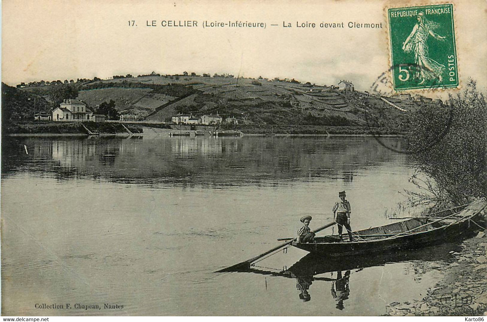 Le Cellier * La Loire Devant Clermont * Barque * Villageois - Le Cellier