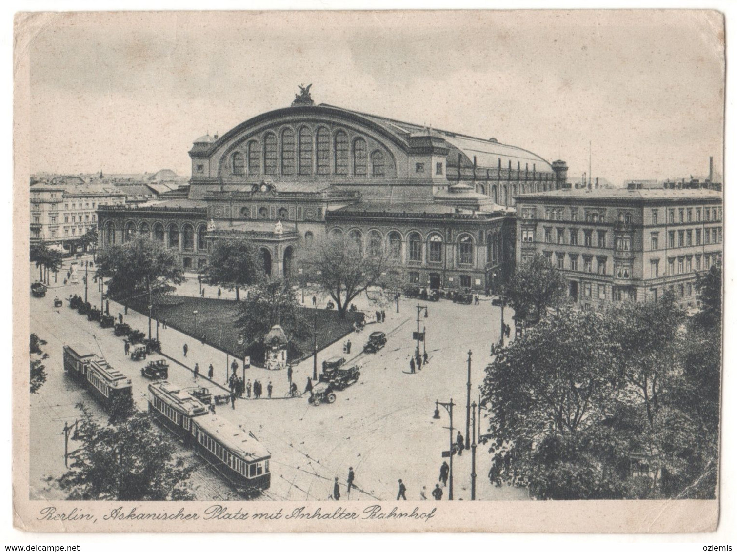 BERLIN,ASKANISCHER PLATZ  MIT ANHALTER BAHNHOF ,TRAM,TRAMWAY  POSTCARD - Kreuzberg