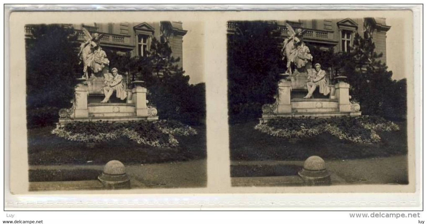 Stereo Photographie - WIEN -  Ferdinand Raimund Denkmal , Monument, Stereoskopie, Stereoscope - Visionneuses Stéréoscopiques