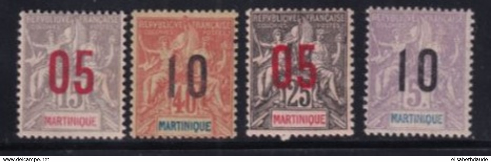 MARTINIQUE - SERIE 1912 - YVERT N°78/81 * MLH - COTE 2022 = 11.5 EURO - - Ongebruikt