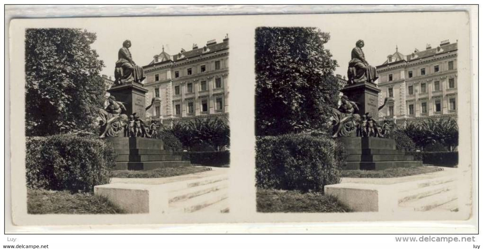 Stereo Photographie - WIEN -  Ludwig V. Beethoven -  Denkmal , Monument, Stereoskopie, Stereoscope - Visionneuses Stéréoscopiques