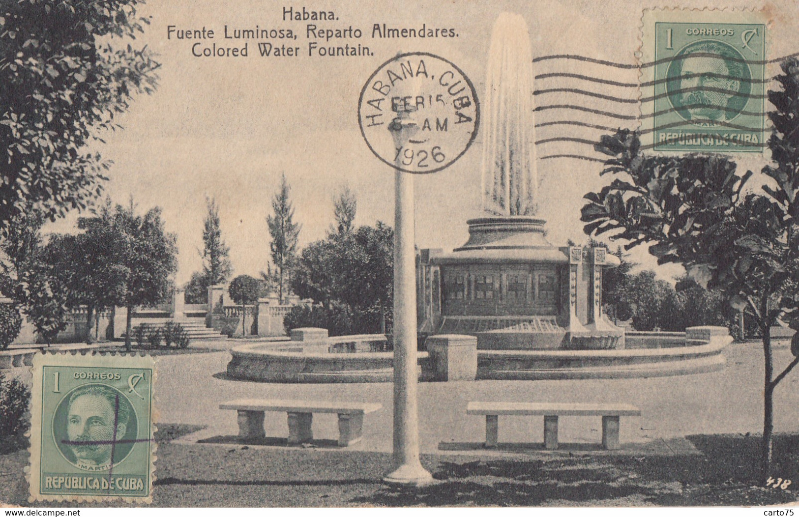 Amérique - Cuba - Habana - Fuente Luminosa - Reparto Almendares - 1926 - Eradio Garcia Salazar - Cuba