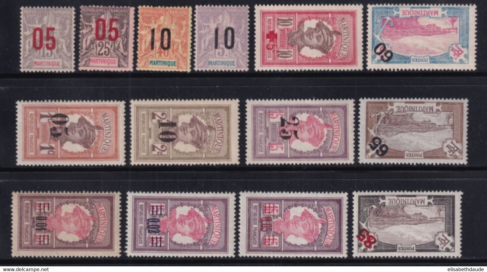 MARTINIQUE - 1912/1922 - SERIES COMPLETES - YVERT N°78/91 * MH - COTE 2022 = 31.5 EURO - - Nuovi