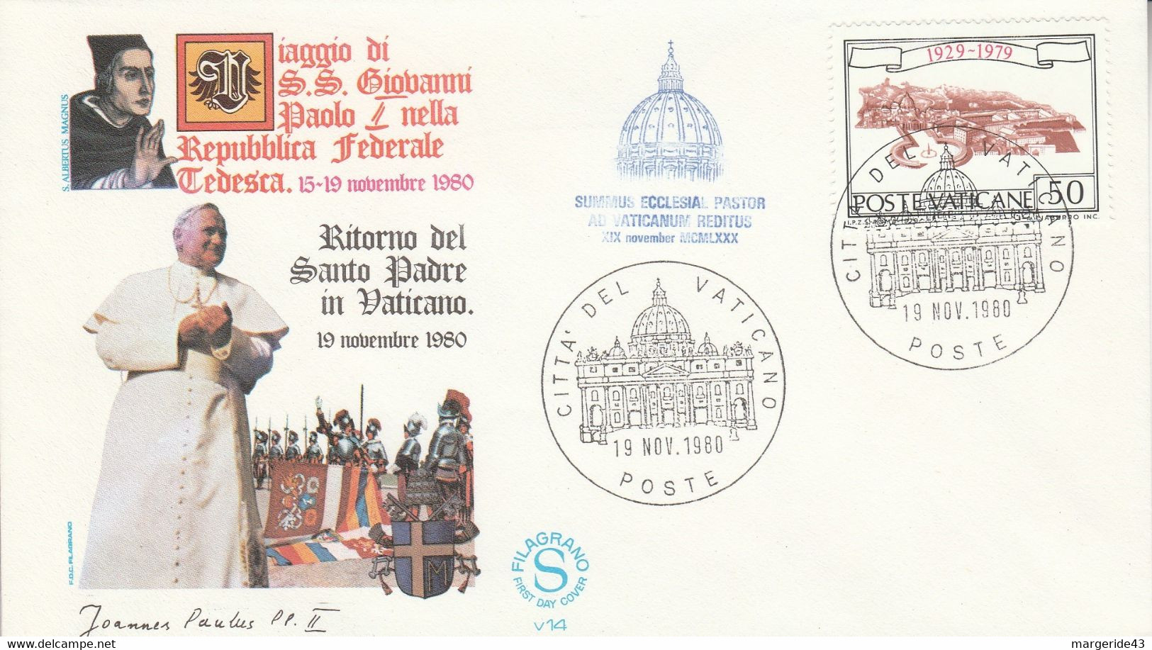 VATICAN RETOUR PAPE JEAN PAUL 1980 - Frankeermachines (EMA)