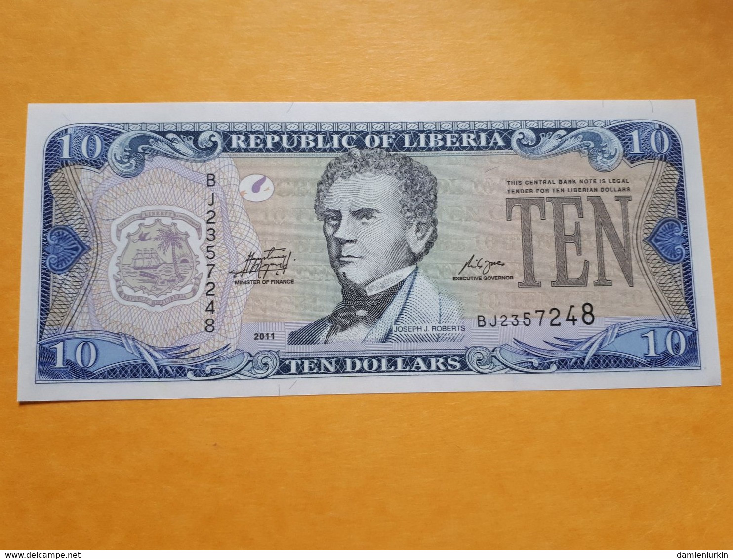 LIBERIA 10 DOLLARS 2011 UNC P-27f - Liberia