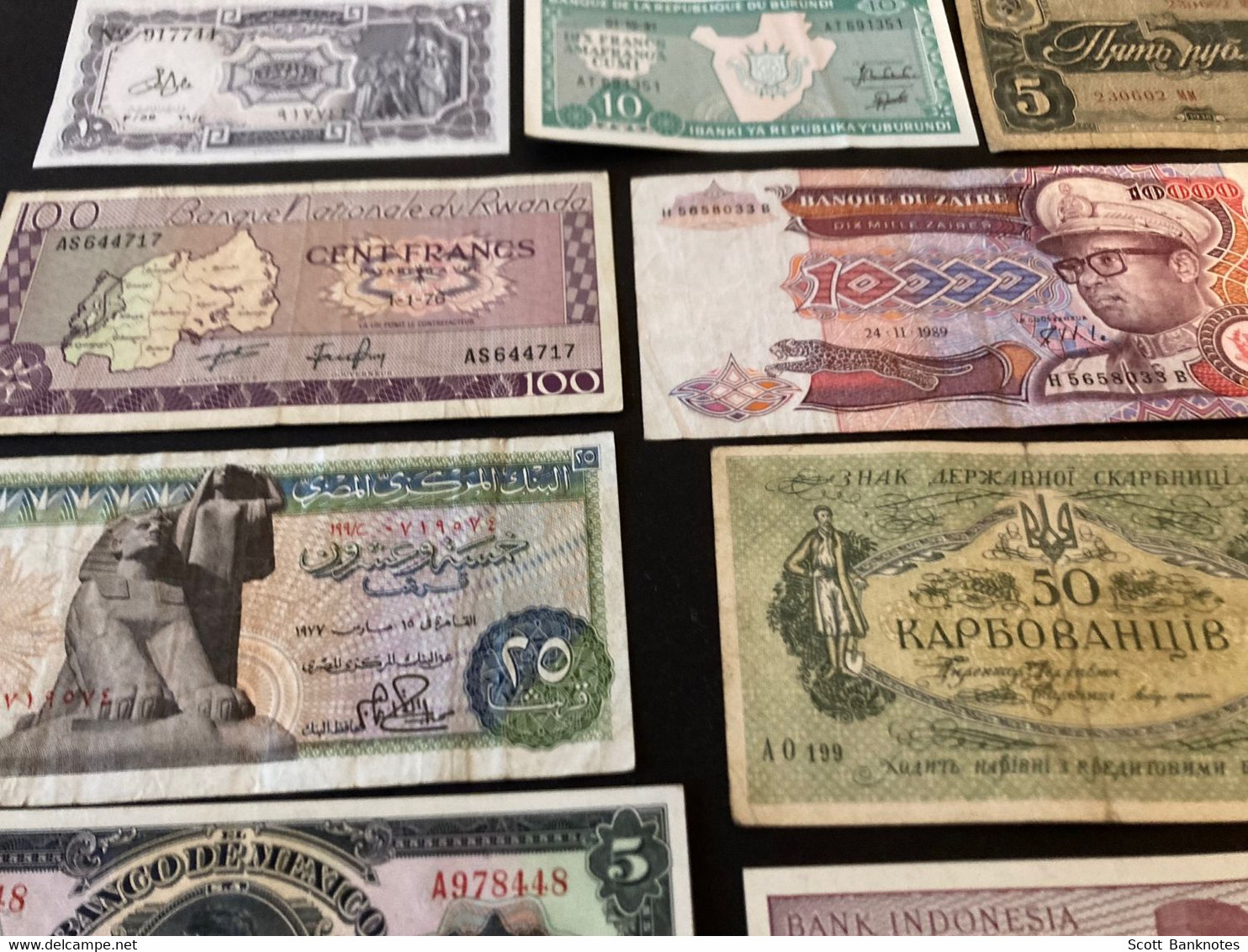 25 X Various World Banknotes Inc. Rwanda, Egypt, Lebanon, Indonesia. - Otros & Sin Clasificación