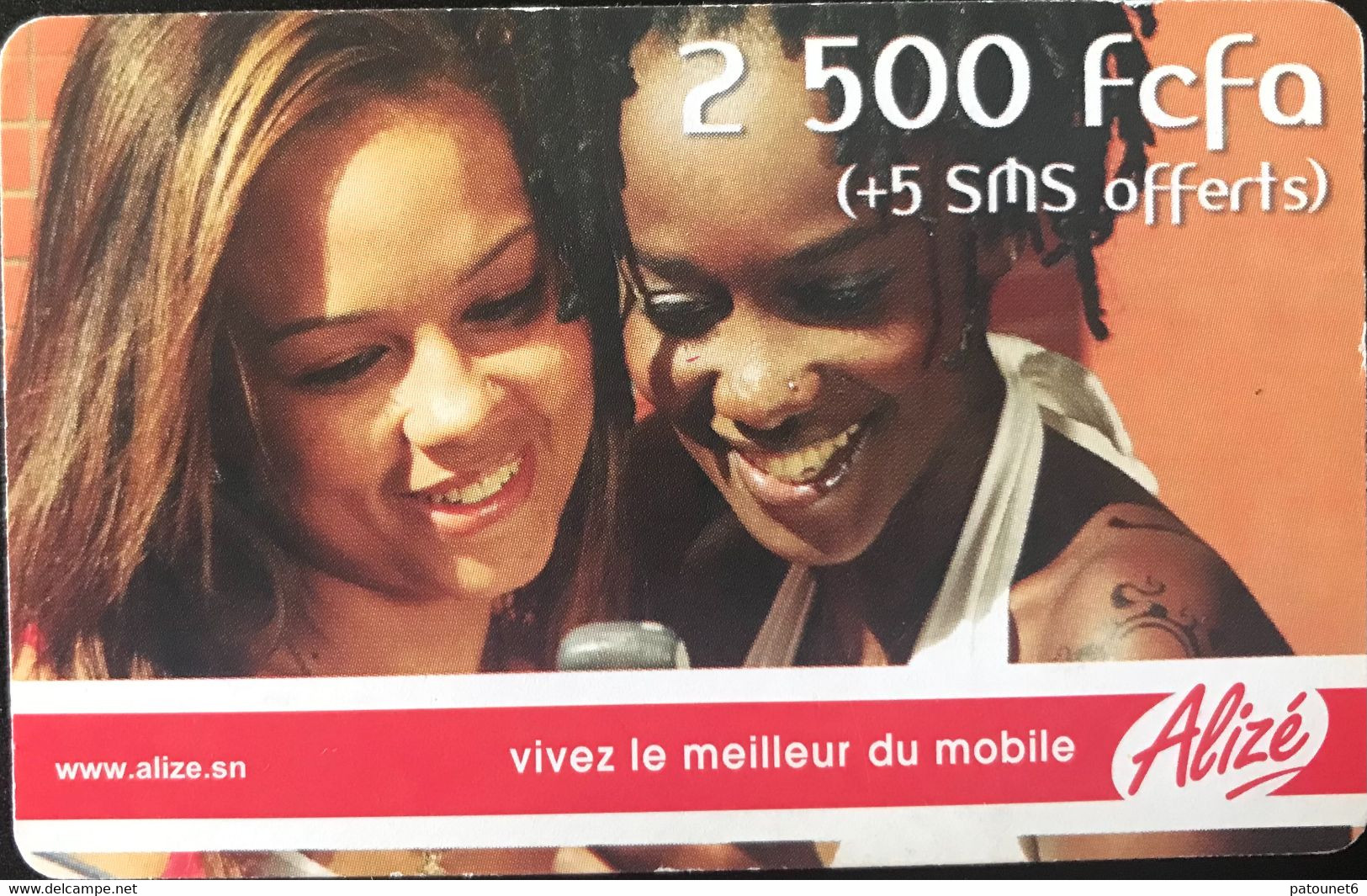 SENEGAL  -  Rechage  -  Diamono  -  Alizé  -  2.500 FCFA + 5 SMS - Senegal