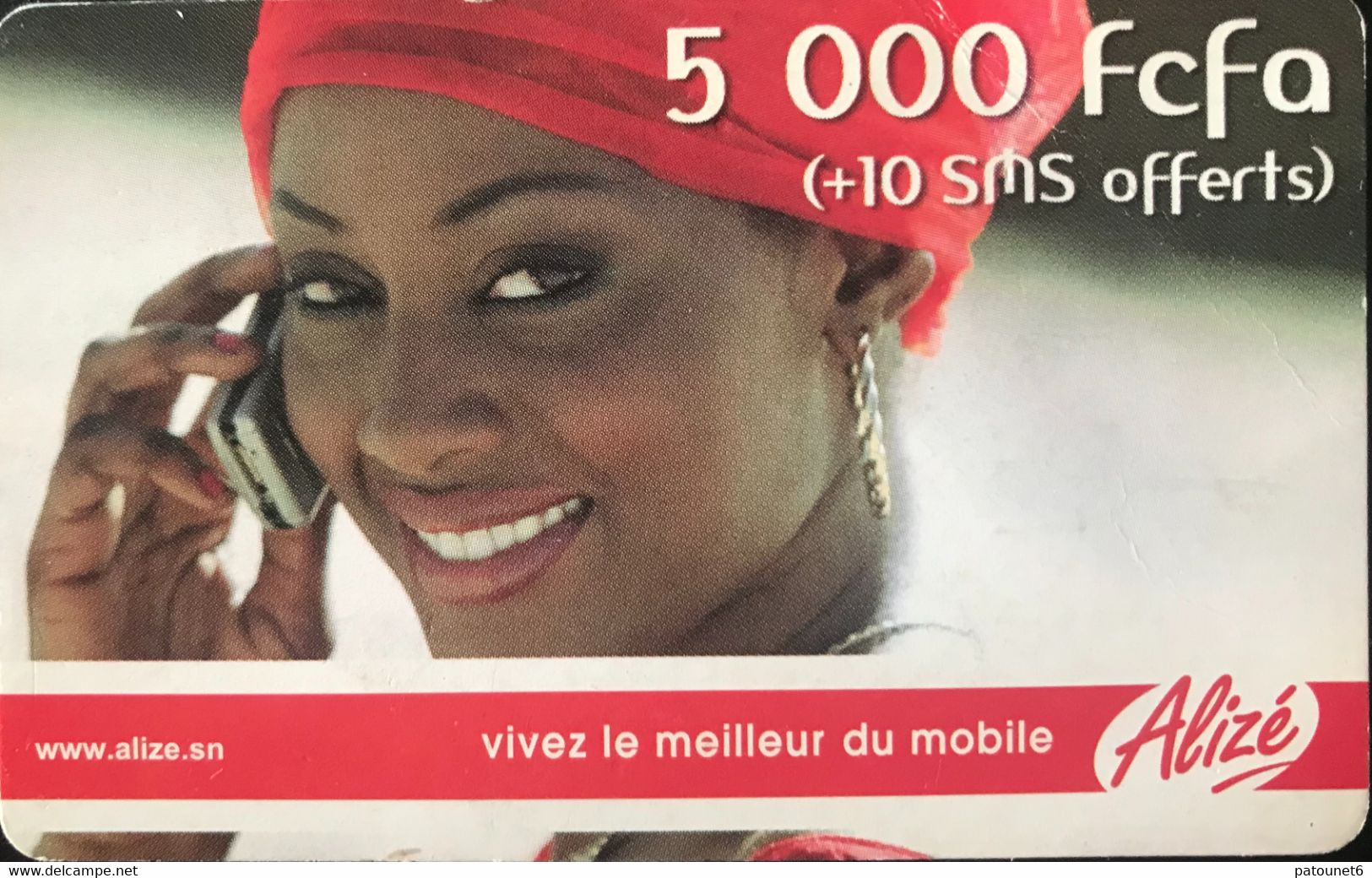 SENEGAL  -  Rechage  -  Diamono  -  Alizé  -  5.000 FCFA + 10 SMS - Senegal