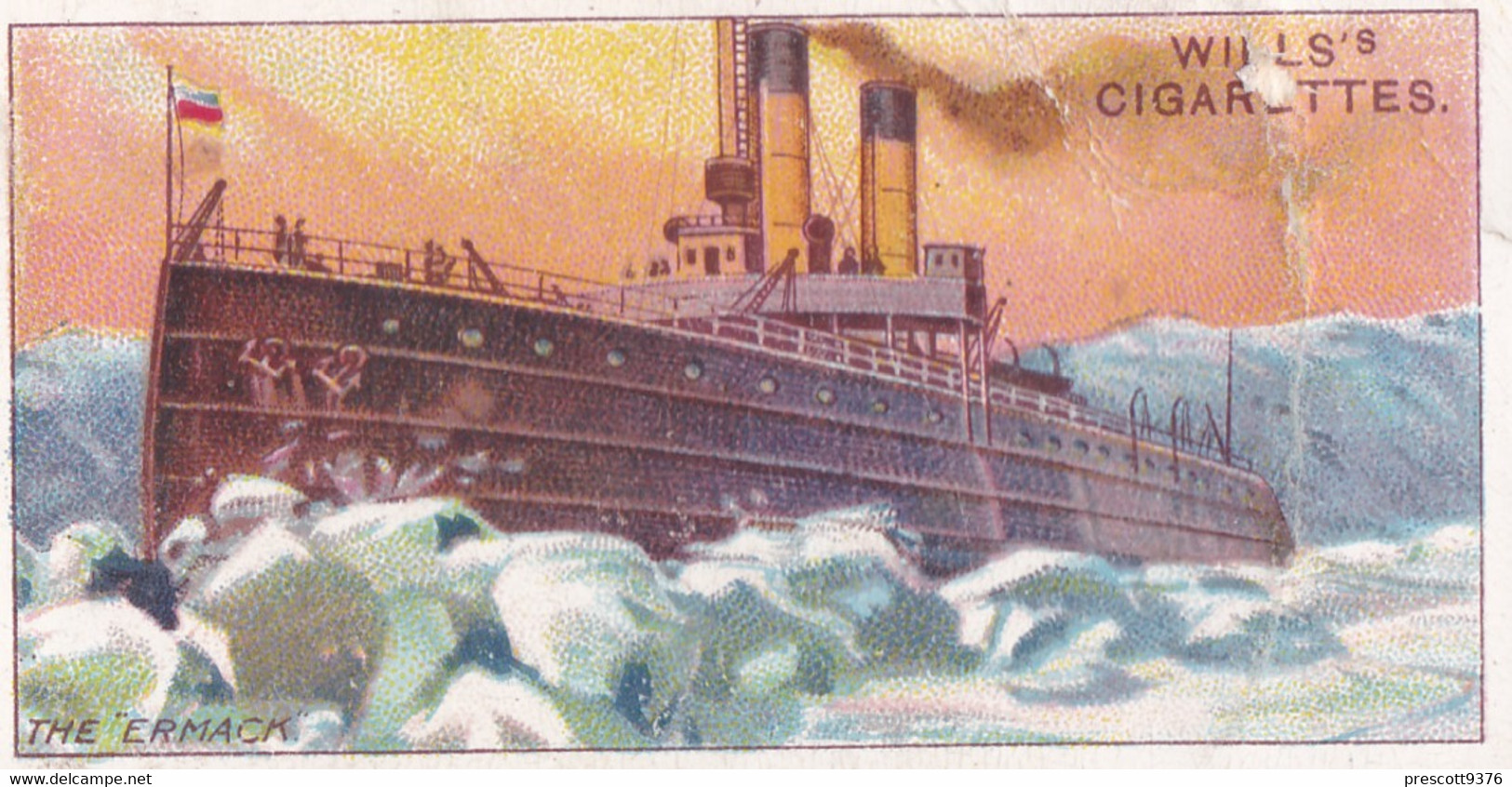 Celebrated Ships 1911 - Wills Cigarette Card - Celebrated Ships -  7 Russian Ice Breaker, Ermack - Wills