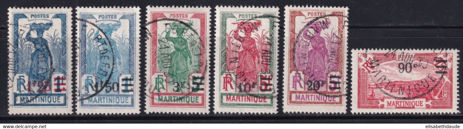 MARTINIQUE - YVERT N°114/119 OBLITERES SUP !  - COTE 2022 = 53 EUR. - - Used Stamps