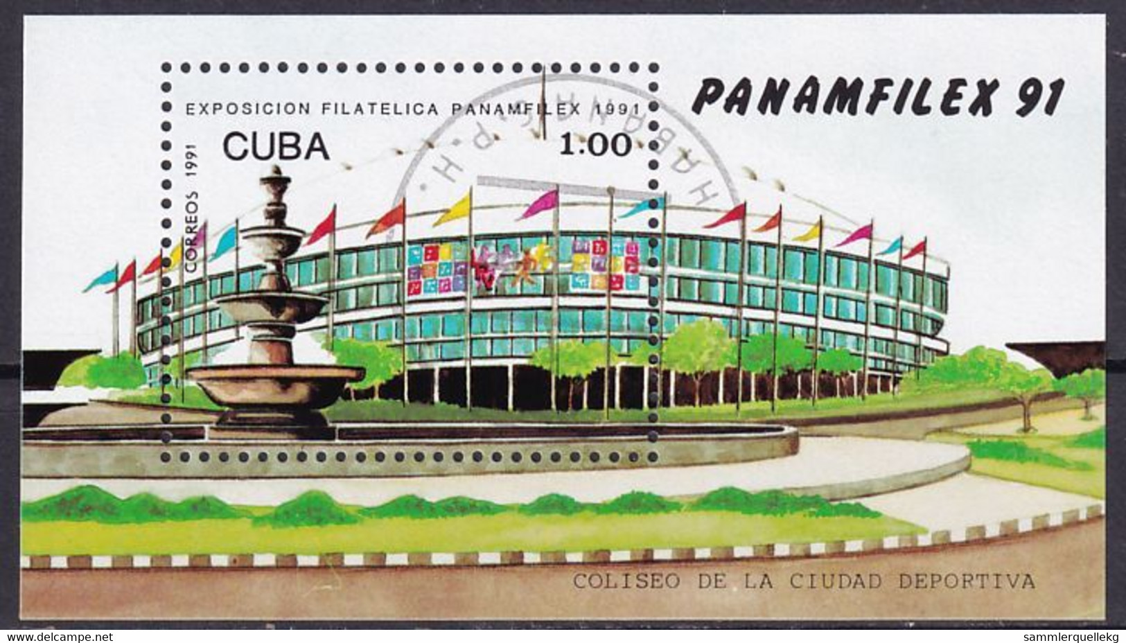 Kuba Block 124 Gestempelt, Internationale Briefmarkenausstellung PANAMFILEX'91 In Havanna (Nr. 1131) - Blocks & Sheetlets