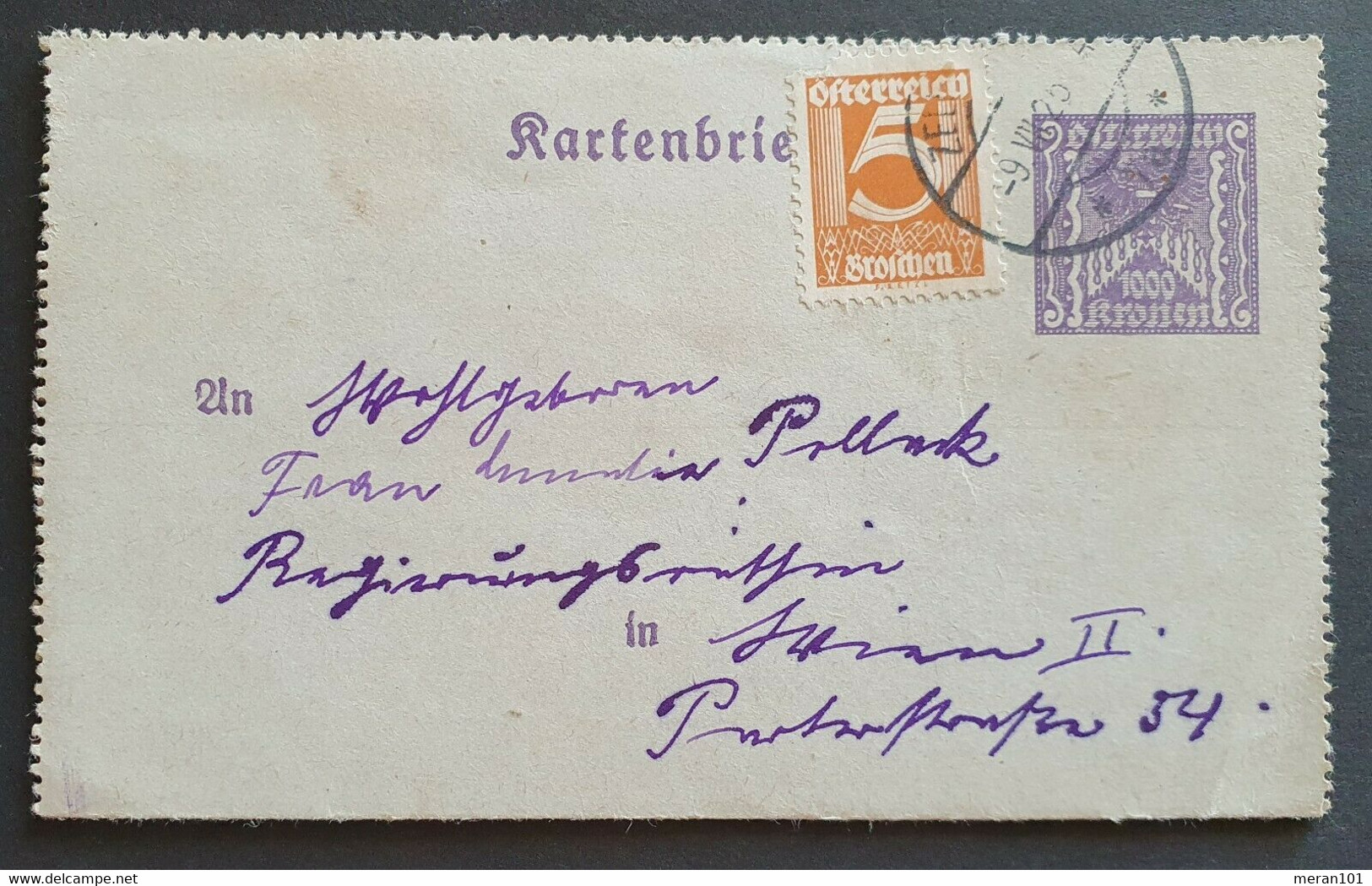 Österreich 1925, Kartenbrief MiF Krone/Schilling - Covers & Documents