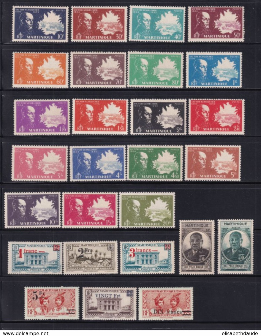 MARTINIQUE - ANNEE 1945 COMPLETE ! - YVERT N° 199/225 * MLH - COTE 2022 = 26.25 EUROS - - Neufs