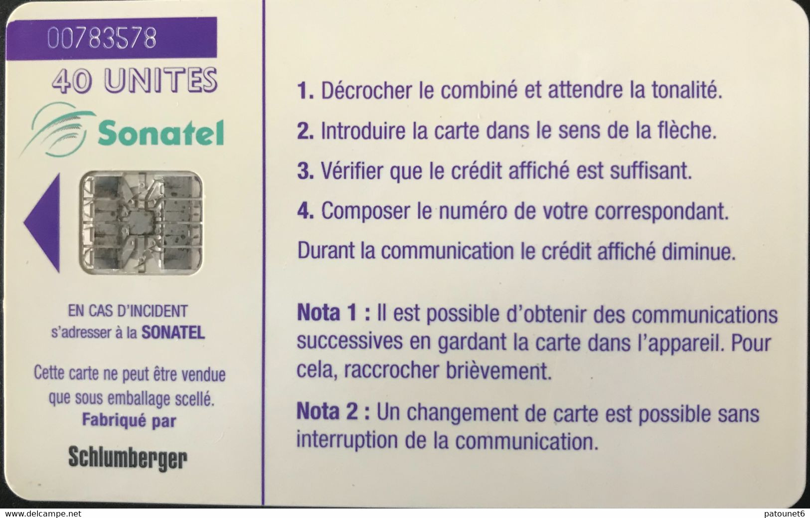 SENEGAL  -  Phonecard  -  SONATEL  -  Gorée  -  40 Un. - Sénégal