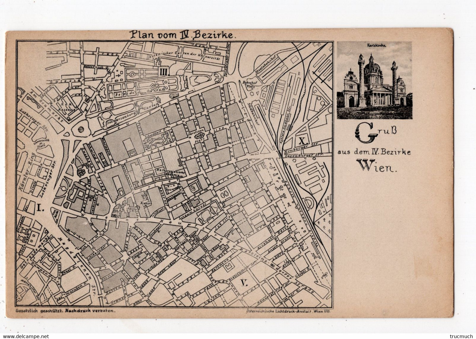 WIEN - Plan Vom Dem IV Bezirke - Altri & Non Classificati