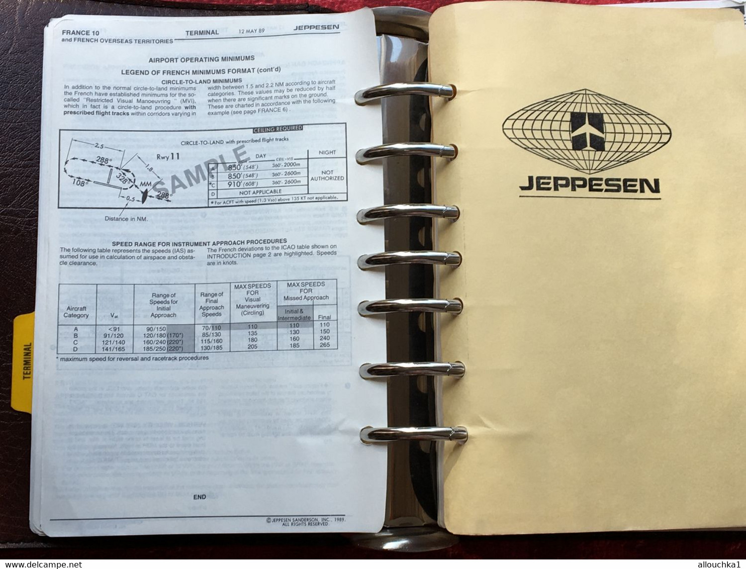 Transport Aviation Commerciale  Manuel Jeppesen Airway Manual service plans de vol aéroports de France-Suisse-Corse-