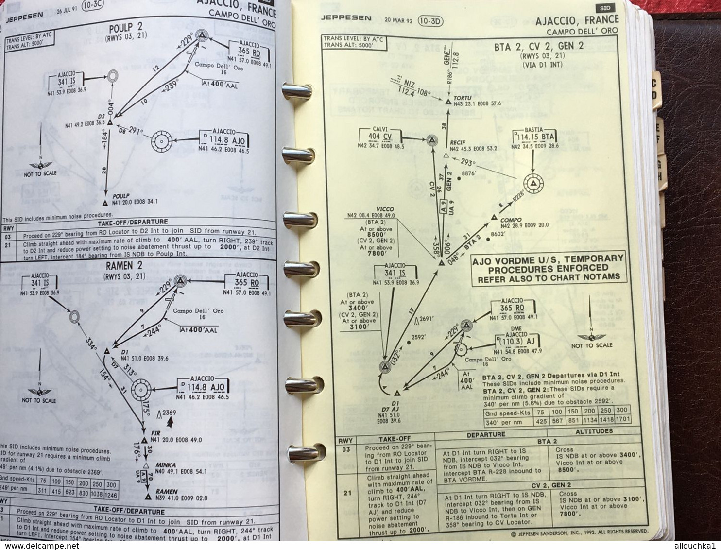 Transport Aviation Commerciale  Manuel Jeppesen Airway Manual service plans de vol aéroports de France-Suisse-Corse-