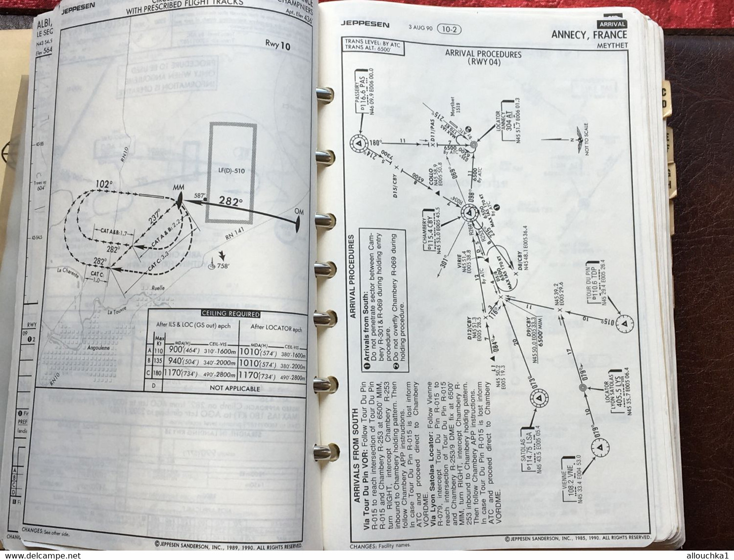 Transport Aviation Commerciale  Manuel Jeppesen Airway Manual service plans de vol aéroports de France-Suisse-Corse-