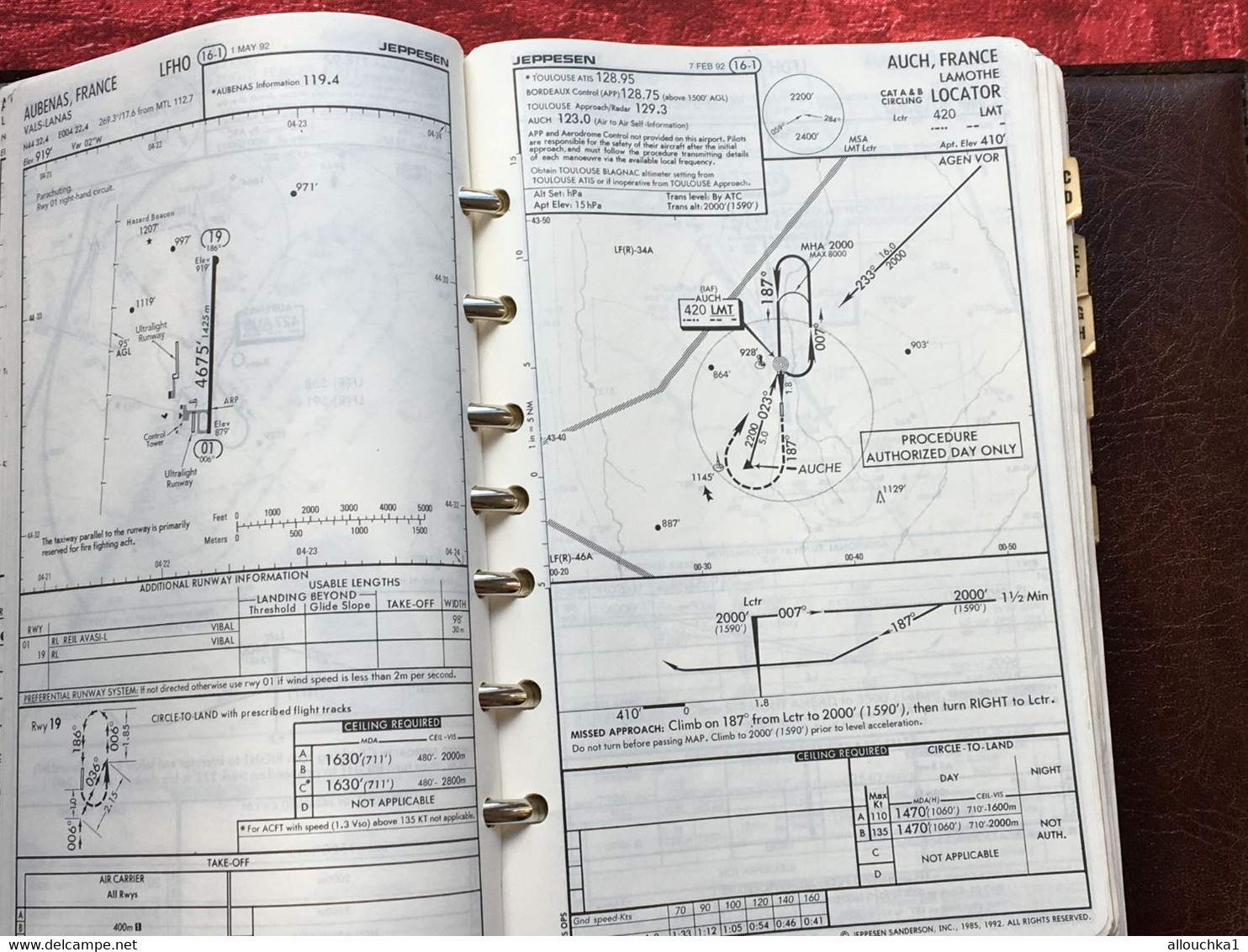 Transport Aviation Commerciale  Manuel Jeppesen Airway Manual service plans de vol aéroports de France-Suisse-Corse-