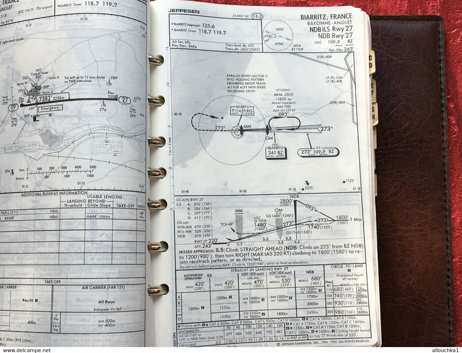 Transport Aviation Commerciale  Manuel Jeppesen Airway Manual service plans de vol aéroports de France-Suisse-Corse-